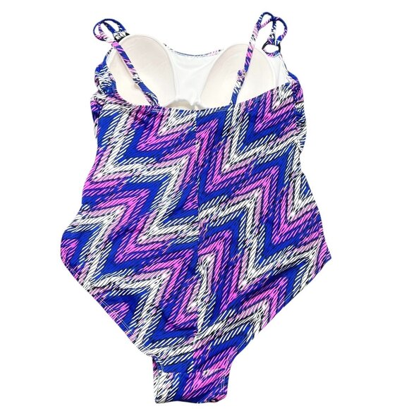 NWOT Catalina One Piece Swimsuit Womens Size 1X (16W) Blue Pink White Black - Picture 5 of 5
